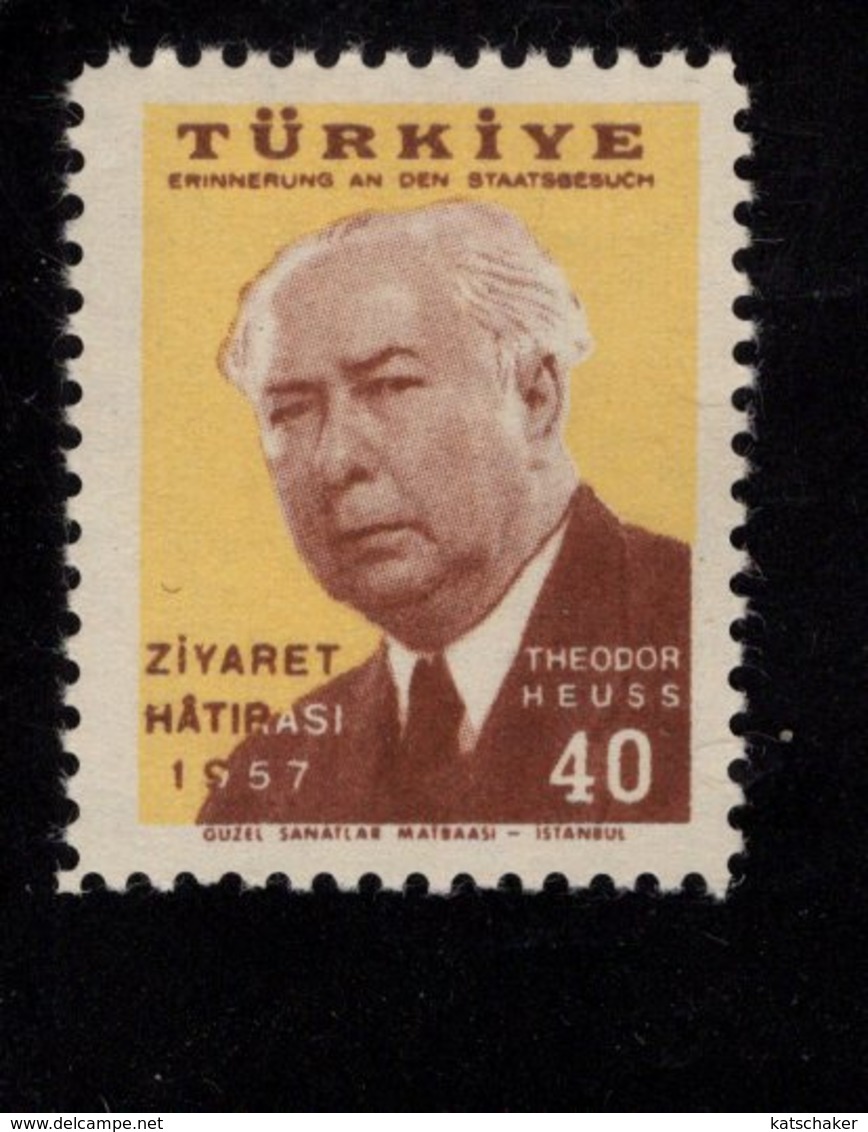 669104488 TURKEY 1957 POSTFRIS MINT NEVER HINGED POSTFRISCH EINWANDFREI SCOTT 1243 THEODOOR HEUSS - Neufs