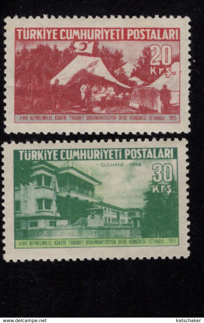 669105451 TURKEY 1955 POSTFRIS MINT NEVER HINGED POSTFRISCH EINWANDFREI SCOTT 1158 1159 MILITARY MEDICINE - Neufs