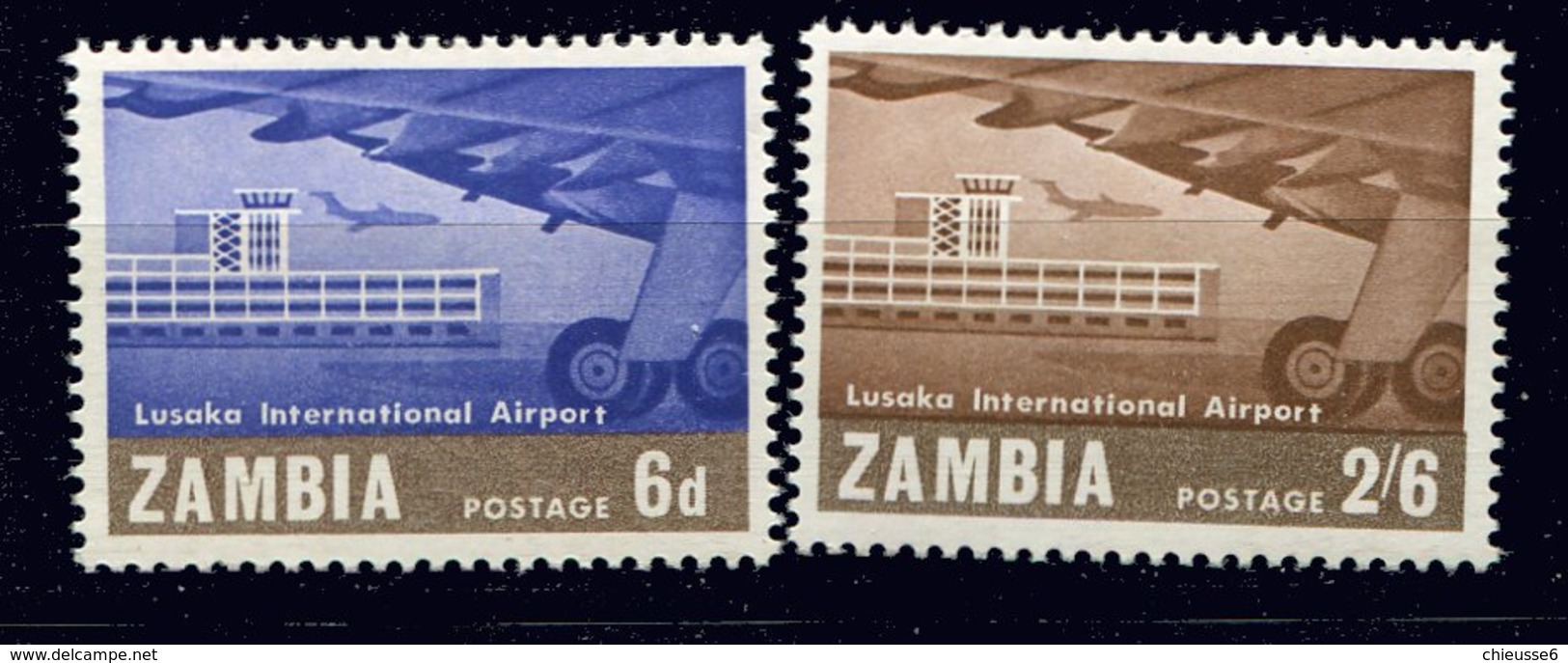 Zambie ** N° 32/33 -  - Inauguration De L' Aéroport De Lusaka - Zambia (1965-...)