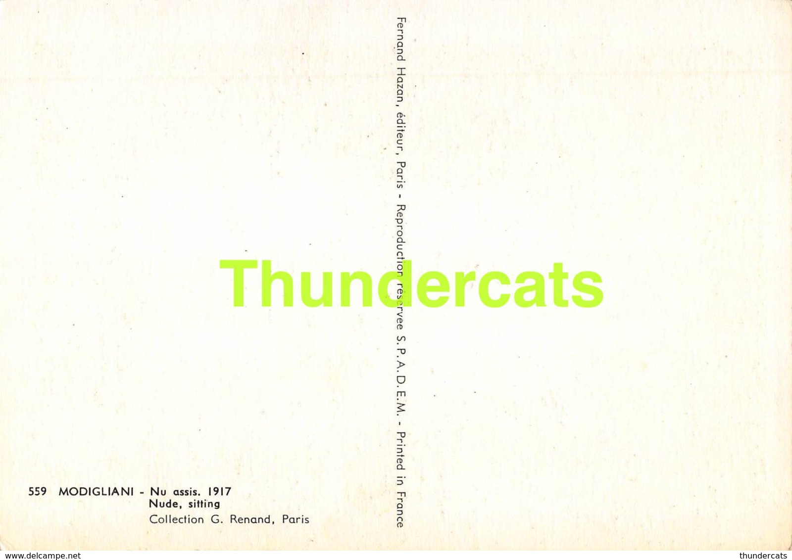 CPSM MODIGLIANI NU ASSIS 1917 COLLECTION G RENAND PARIS - Musées