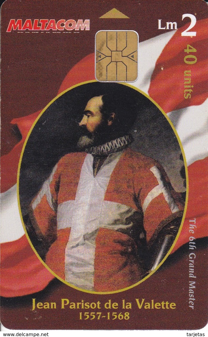 Nº119  TARJETA DE MALTA DE GRAND MASTER  JEAN PARISOT DE LA VALETTE - Malta