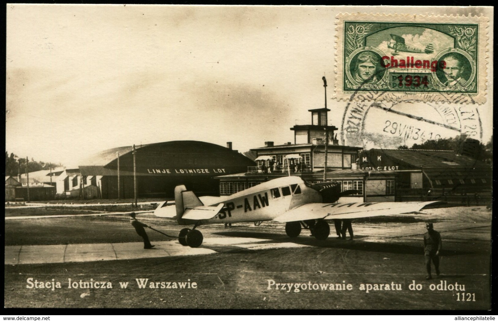 Lot N°7448 - Pologne - Vignette De P.A Surchargée "CHALLENGE 1934" Obl Sur Carte Photo De P.A - TB - Covers & Documents