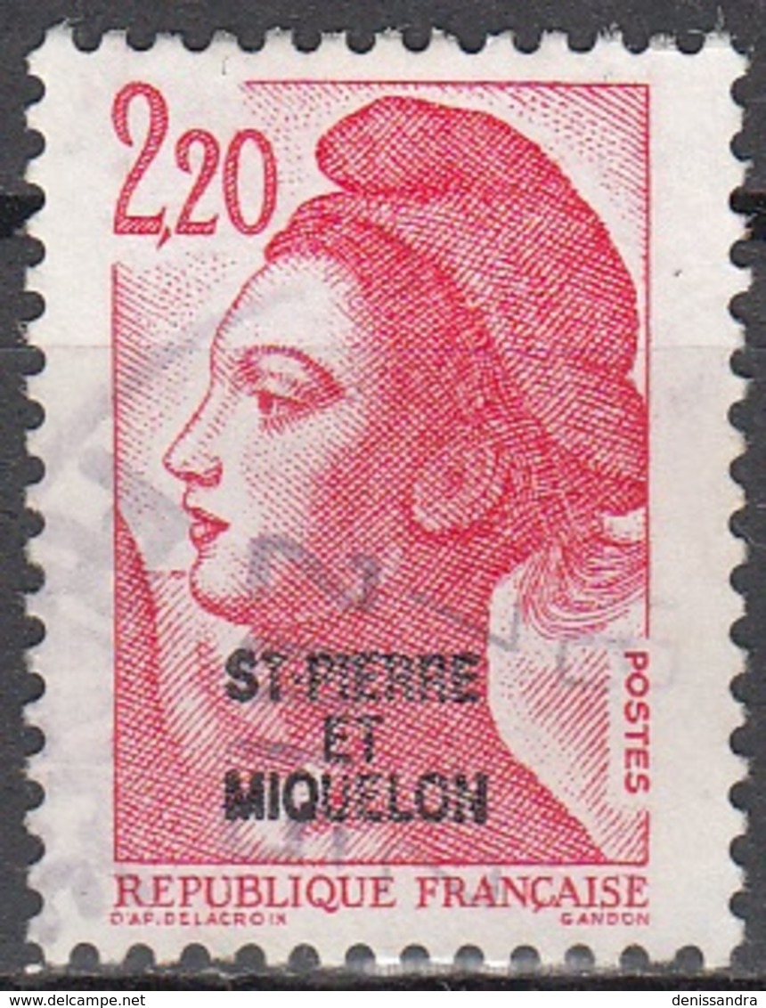 Saint-Pierre & Miquelon 1986 Yvert 464 O Cote (2015) 0.50 Euro Liberté De Gandon Cachet Rond - Oblitérés