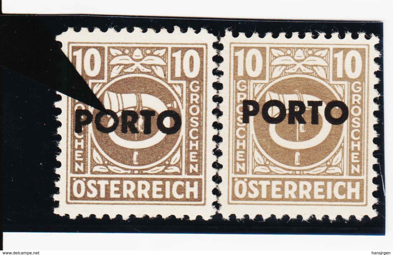 LVT597 ÖSTERREICH 1946 Michl PORTO 193 PLATTENFEHLER "O" DÜNN ** Postfrisch - Abarten & Kuriositäten