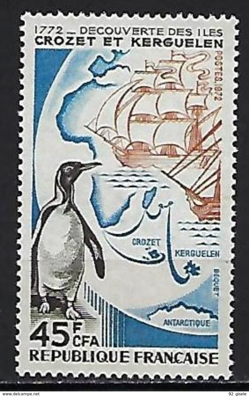 Reunion YT 407 " Crozet Et Kerguelen " 1972 Neuf** - Unused Stamps