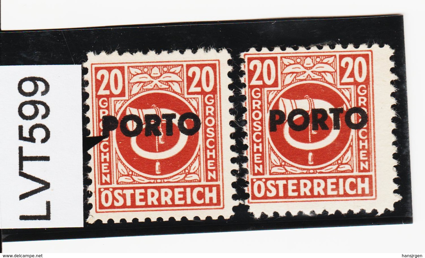 LVT599 ÖSTERREICH 1946 Michl PORTO 196 PLATTENFEHLER "P" VOLL ** Postfrisch - Abarten & Kuriositäten