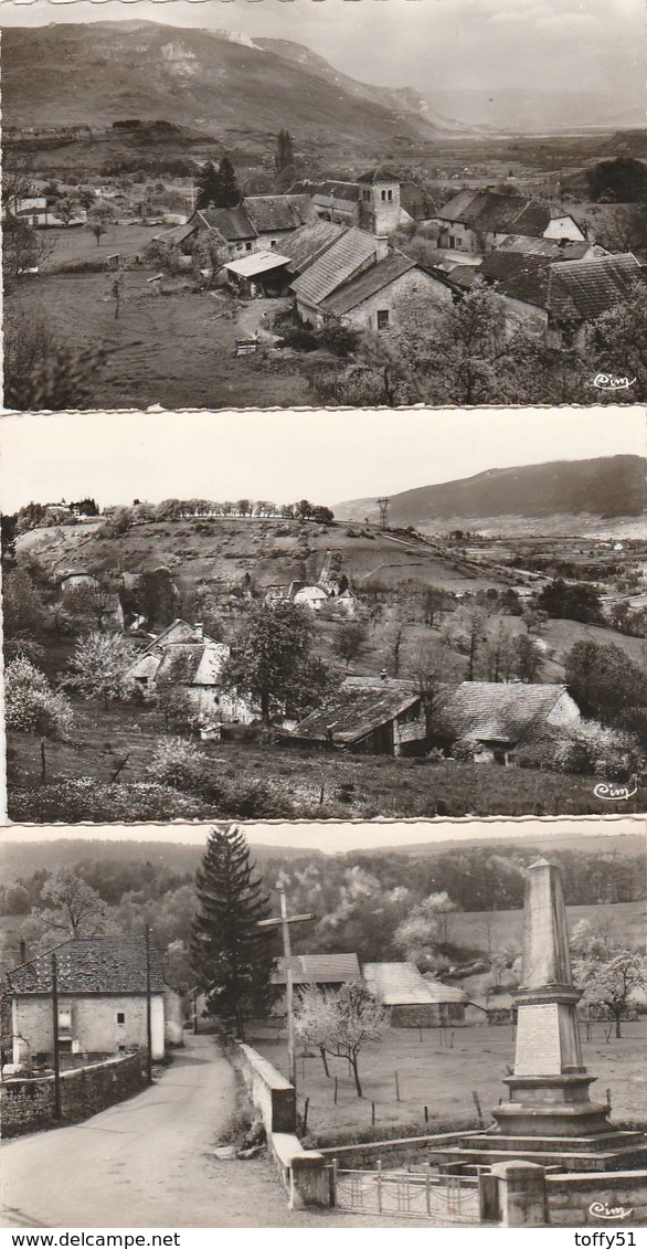 3 CPSM:BELMONT (01) LE GRAND COLOMBIER,MONUMENT AUX MORTS,CHÂTEAU D'HOSTEL - Non Classés