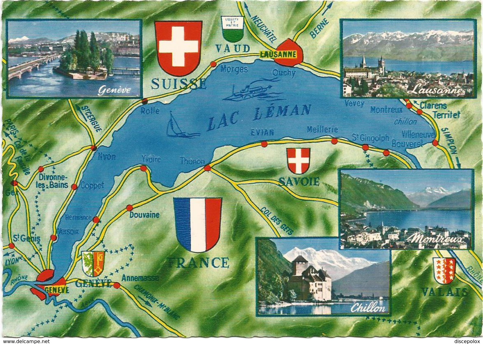 V2904 Lac Leman - Carte Geographique Map Carta Geografica / Non Viaggiata - Maps