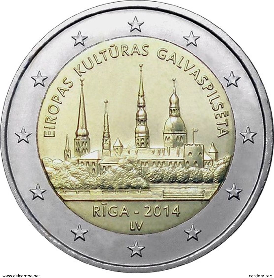 2 Euro UNC LATVIA 2014 (Riga - European Capital Of Culture) - Lettonie