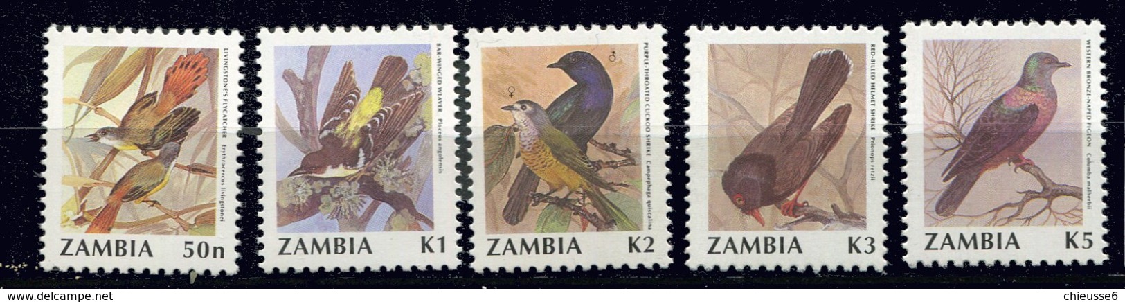 Zambie ** N° 530 à 534 -  Oiseaux - Zambia (1965-...)