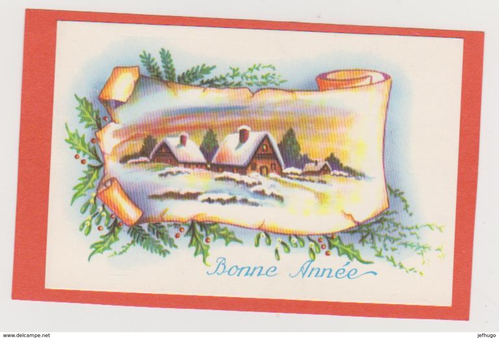 194 - MIGNONETTE BONNE ANNEE . HOUE VILLAGE DANS PAYSAGE ENNEIGE - Neujahr