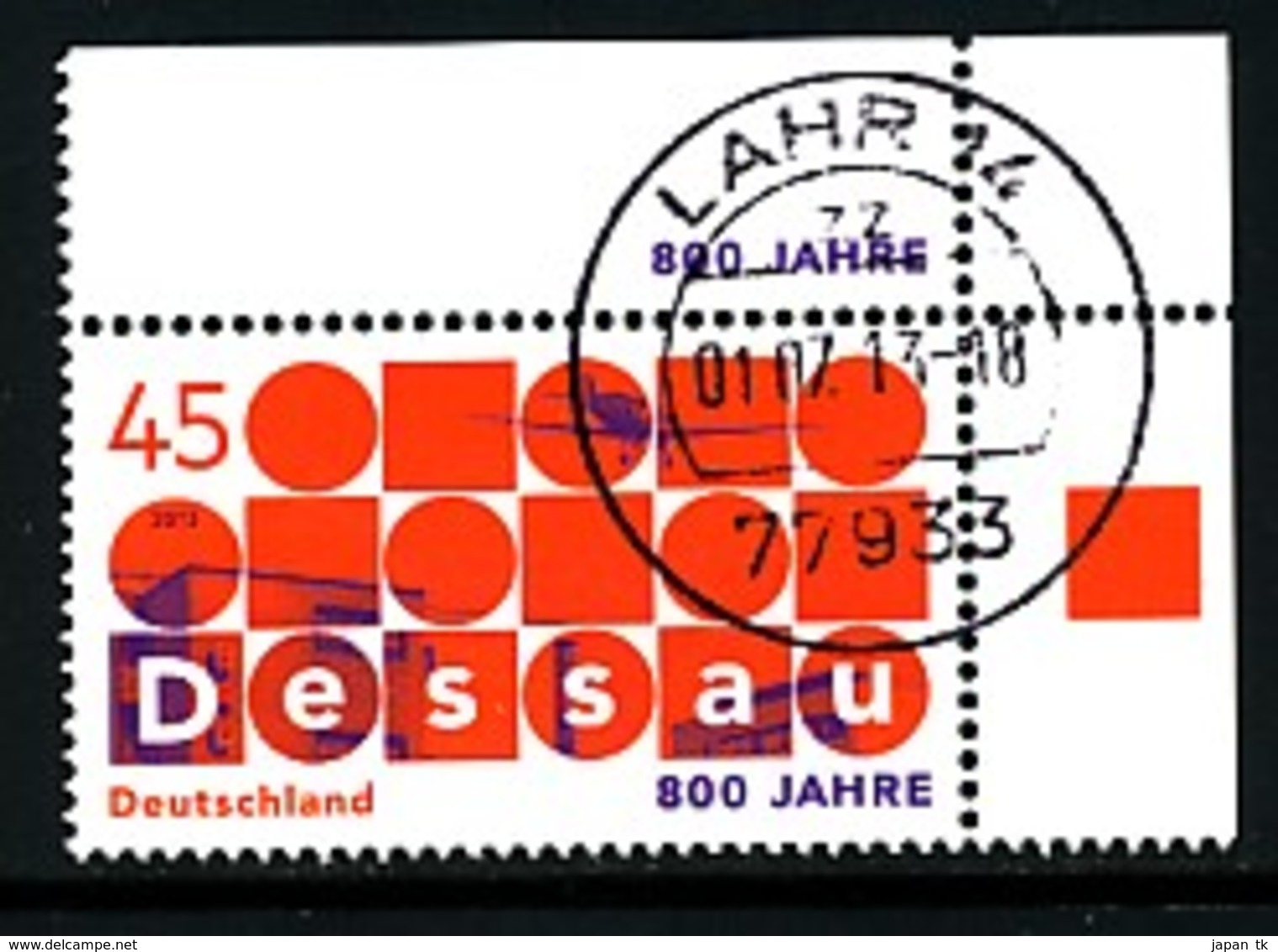 GERMANY Mi.Nr. 3019 800 Jahre Dessau - Eckrand Oben Rechts - Used - Oblitérés