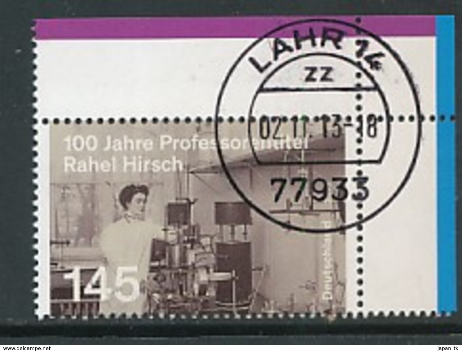 GERMANY Mi.Nr. 3038 100. Jahrestag Der Verleihung Des Professorentitels An Rahel Hirsch - Eckrand Oben Rechts - Used - Gebraucht