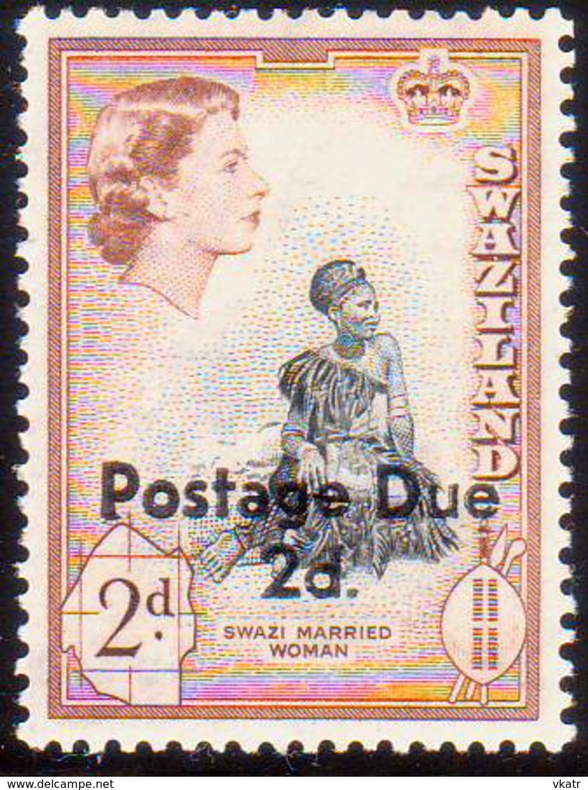 SWAZILAND 1961 SG D3 2d On 2d MNH Postage Due - Swaziland (...-1967)