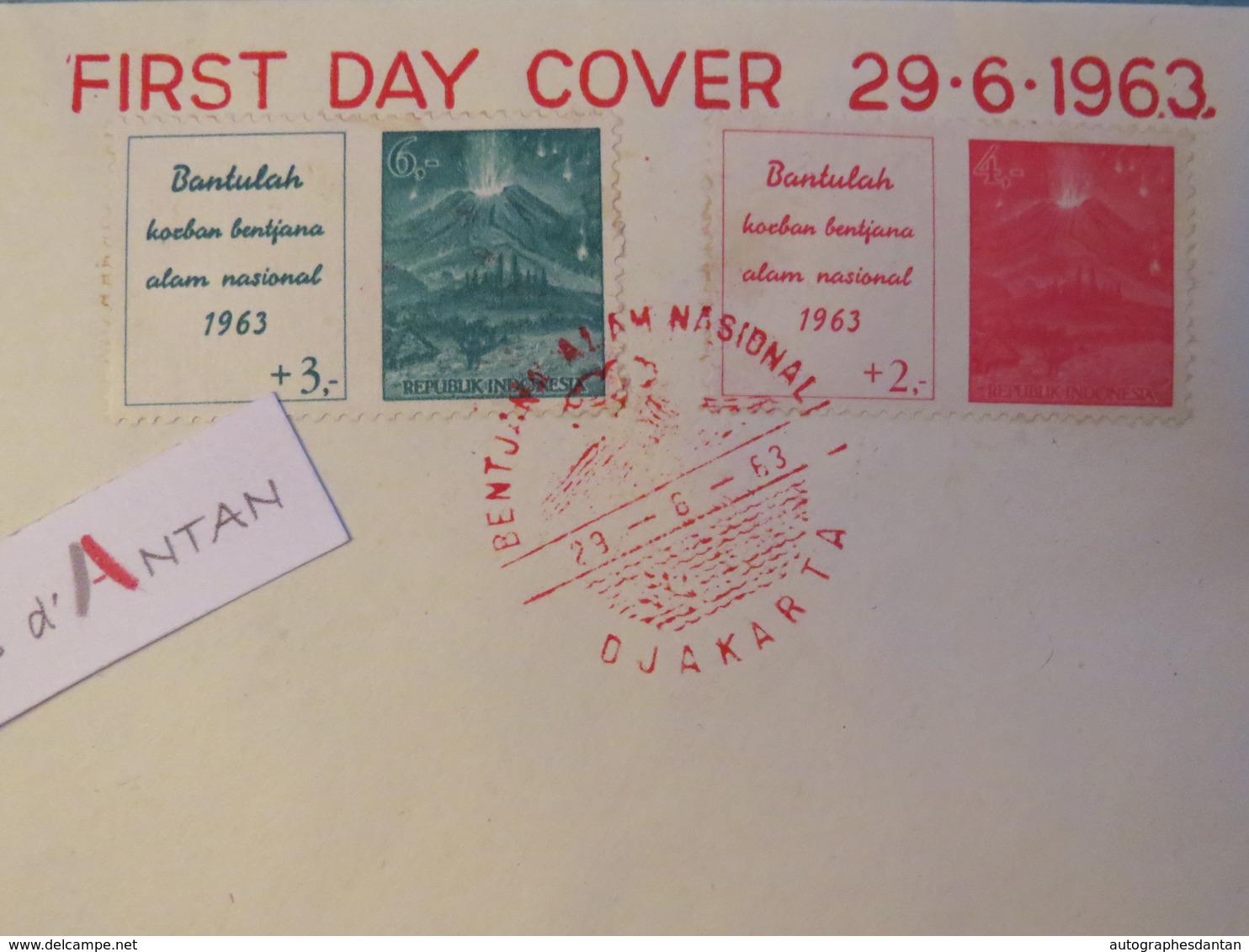 INDONESIE 1963 FDC Bantulah Bentjana Alam Nasional - Cachet DJAKARTA - First Day Cover - Premier Jour INDONESIA - Indonésie