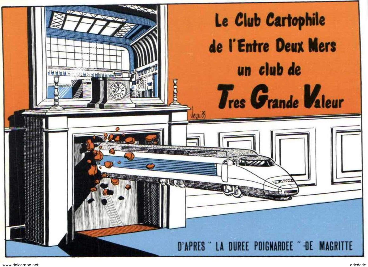 Veyri 88 Le Club Cartophile De L'Entre Deux Mers Floirac Un Club T G V  D'après " La Durée Poignardée " De Magritte 1000 - Collector Fairs & Bourses