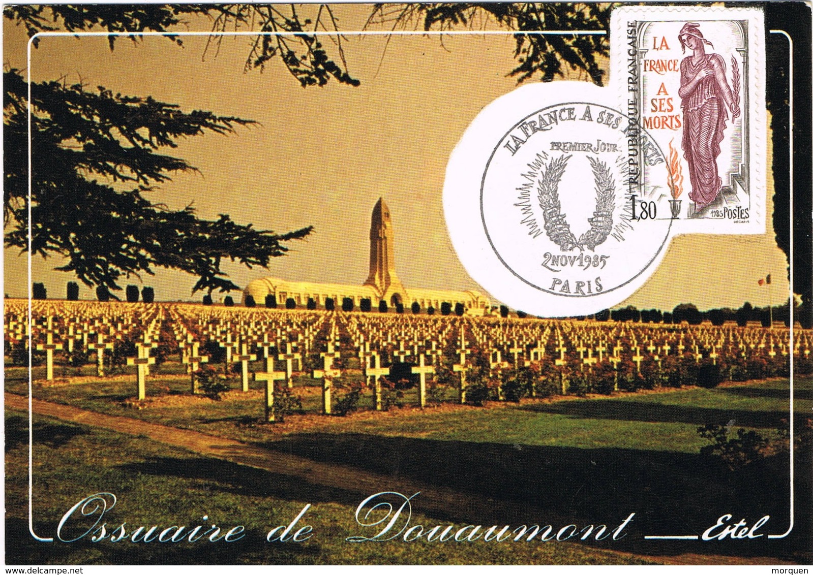 30500. Tarjeta Maxima PARIS (Francia) 1985. Ossuaire De DOUAUMONT. Verdun - 1980-1989