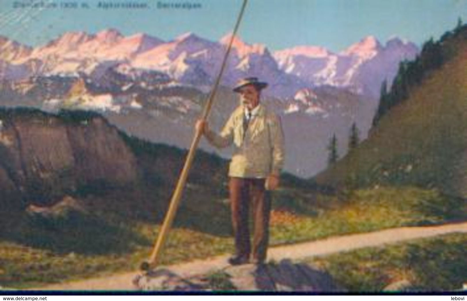 SUISSE – STANSERHORN 1900 M. « Alphornbläser.  Berneralpen » Ed. Goetz, Luzern (1925) - Bern