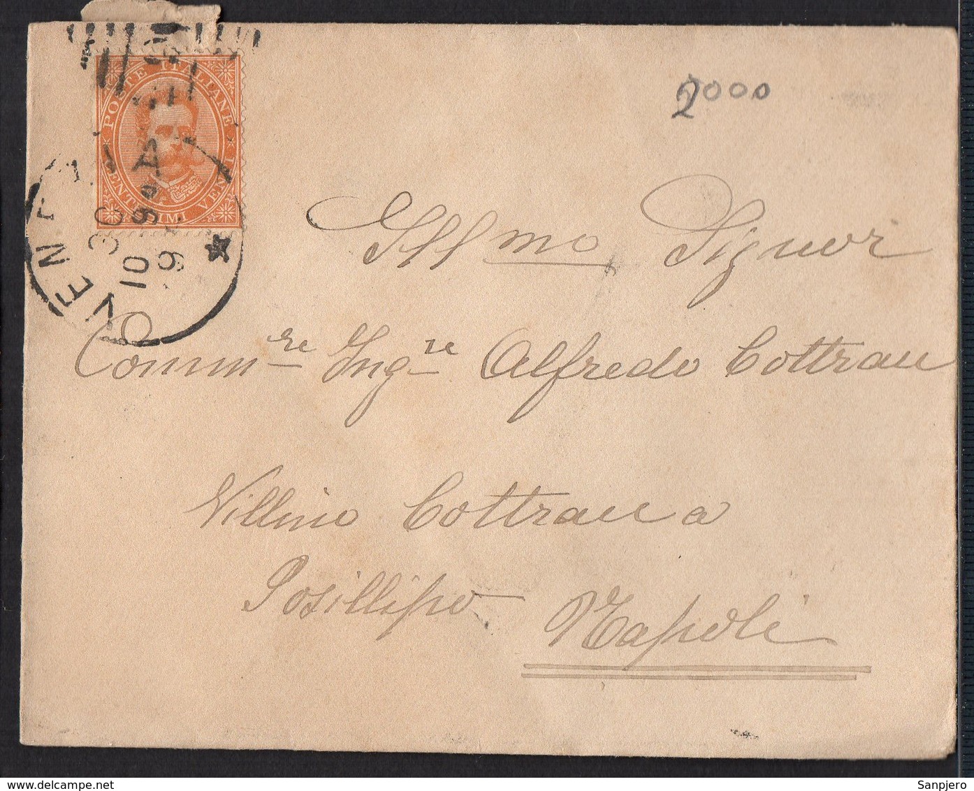 ITALY KINGDOM ITALIA REGNO 1900. VENEZIA NAPOLI POSILLIPO LETTERA COVER - Altri & Non Classificati