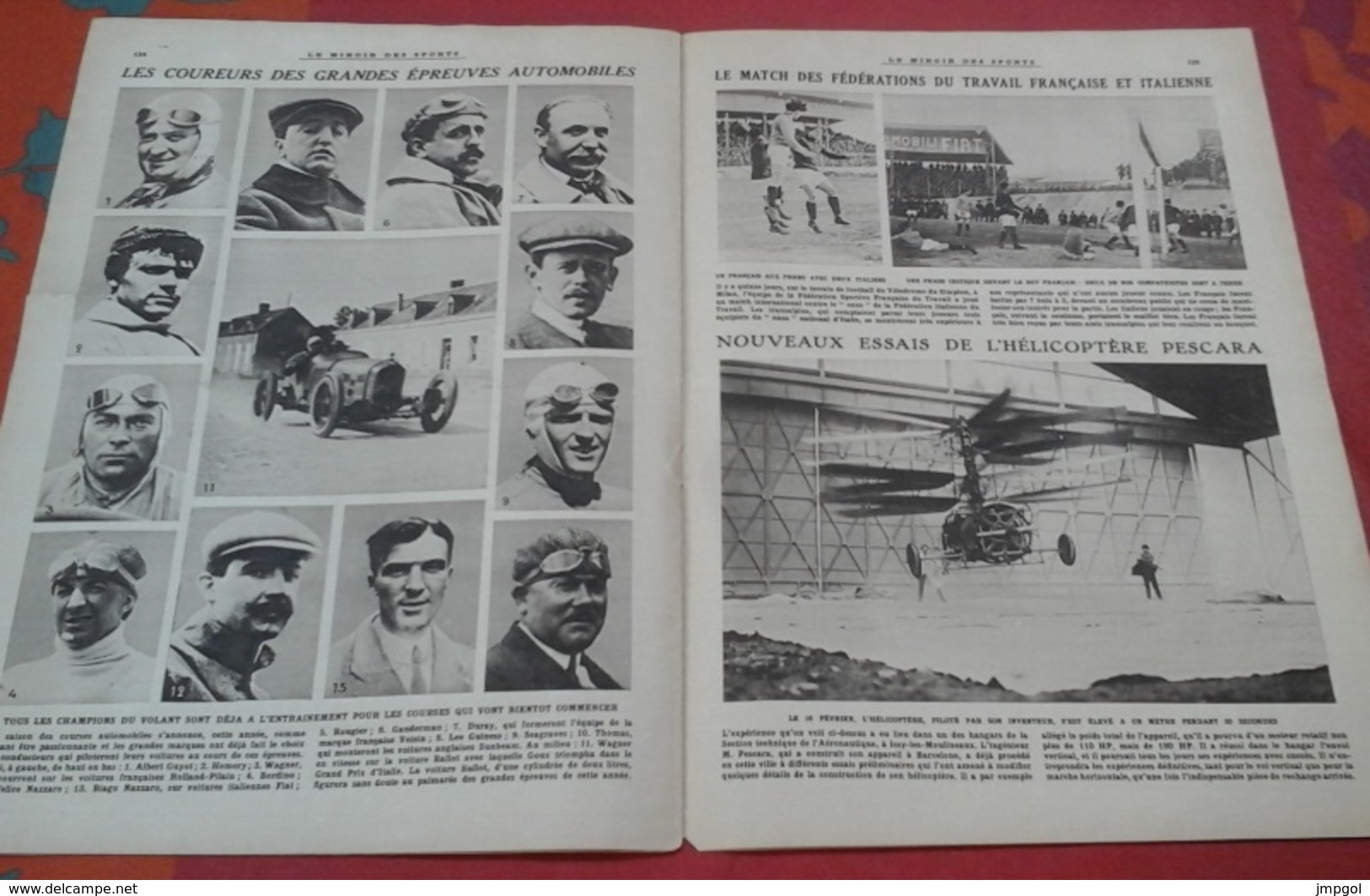 Miroir Des Sports N°86 23 Février 1922 Course Côte Allauch,Helicoptère Pescara,As Du Volant Hemery,Nazarro,Seagraves... - Sport