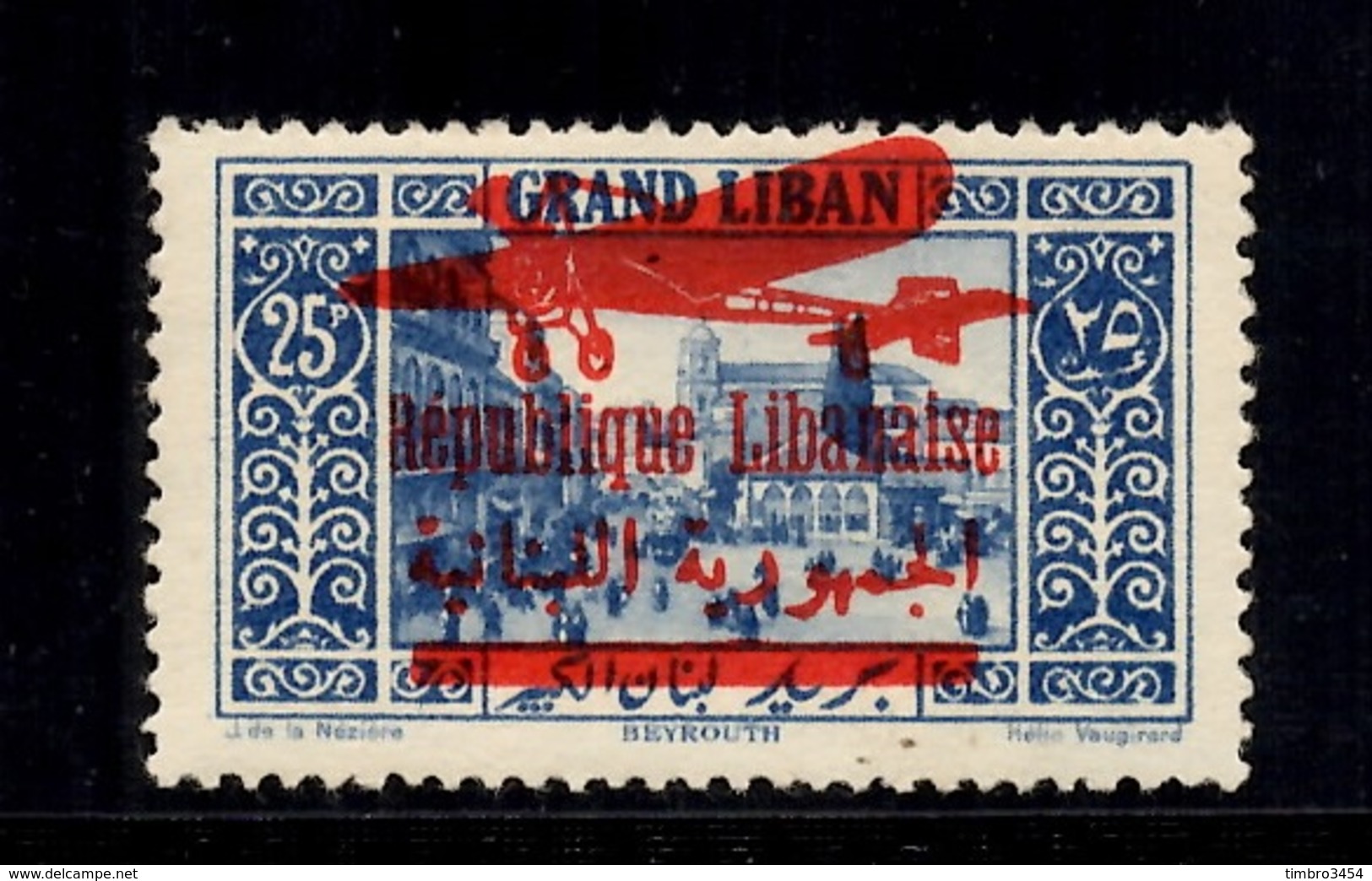 Grand Liban Poste Aérienne Maury N° 37 Neuf *. Signé Brun. B/TB. A Saisir! - Poste Aérienne