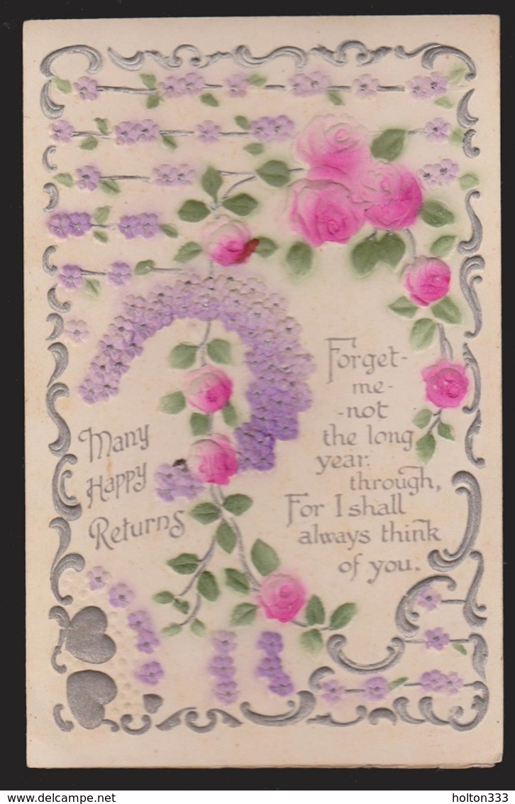 General Greetings - Flowers & Verse - Used 1920 - Transfer Flowers - Greetings From...