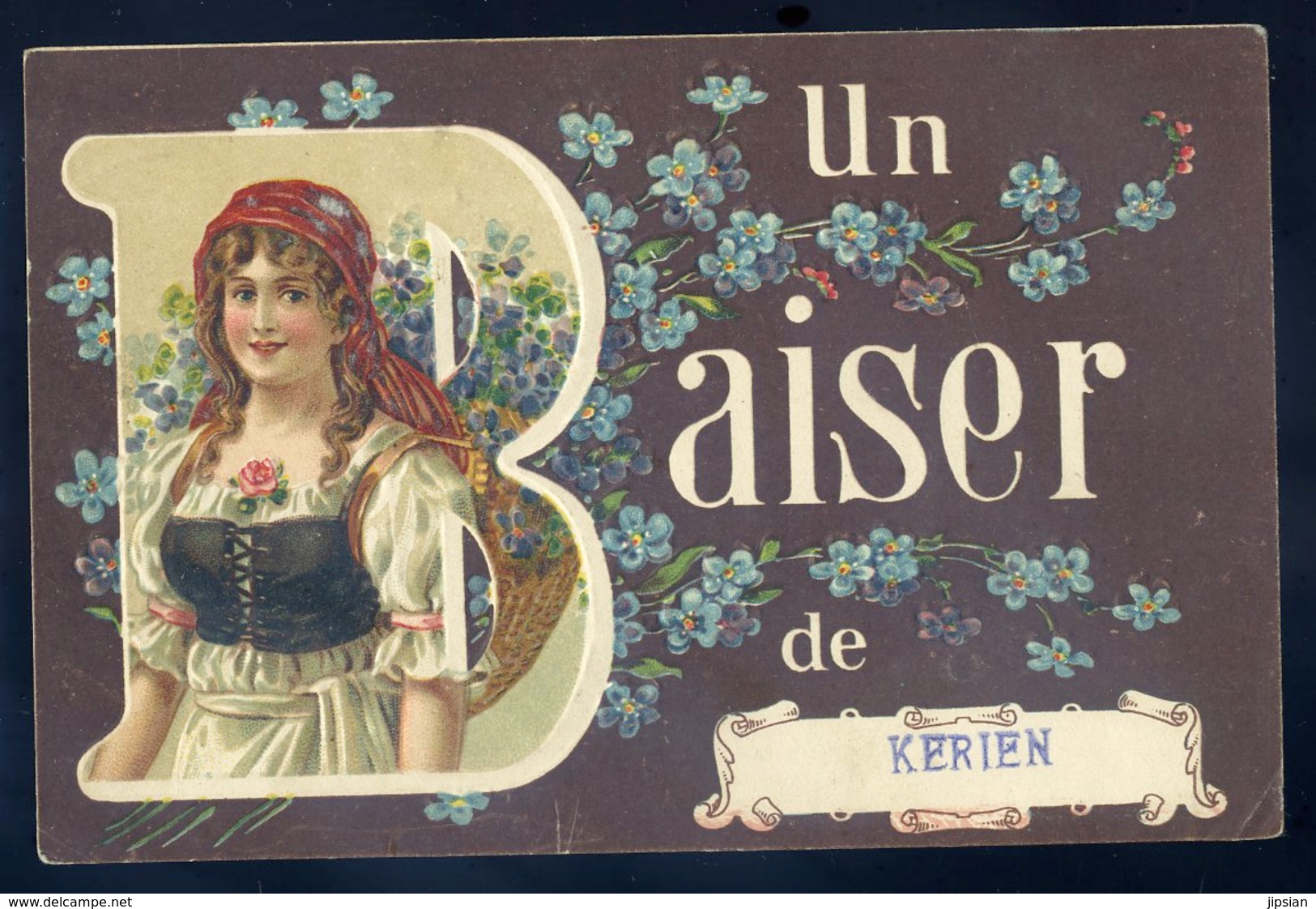 Cpa Du 22 Un Baiser De Kerien -- Carte Gauffrée -- Canton De Callac    GX2 - Callac