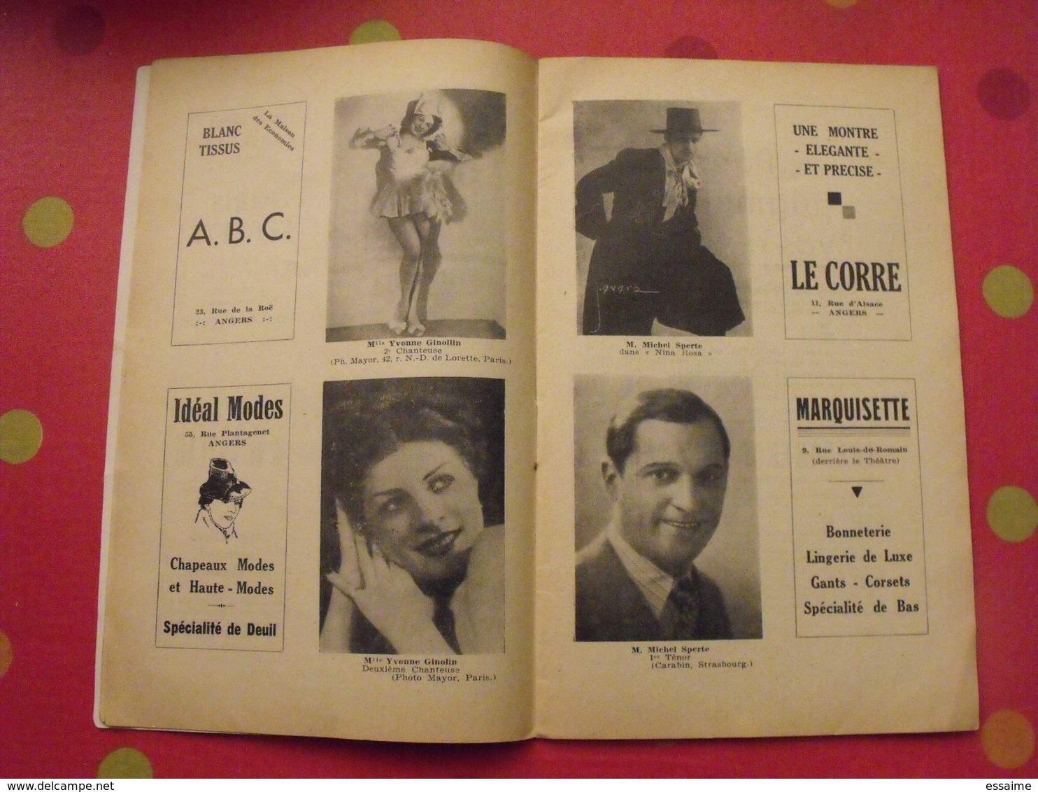 Angers. Grand Théâtre Saison 1937-38. Normandie. 36 Pages. Photos Des Artistes. Publicités Locales - Programas