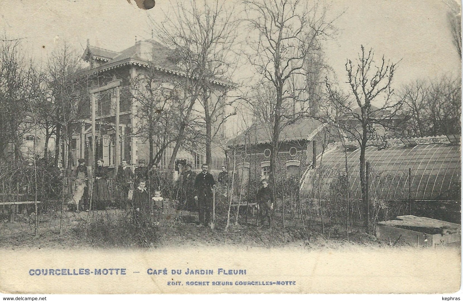 COURCELLES-MOTTE : Café Du Jardin Fleuri - RARE CPA - - Courcelles