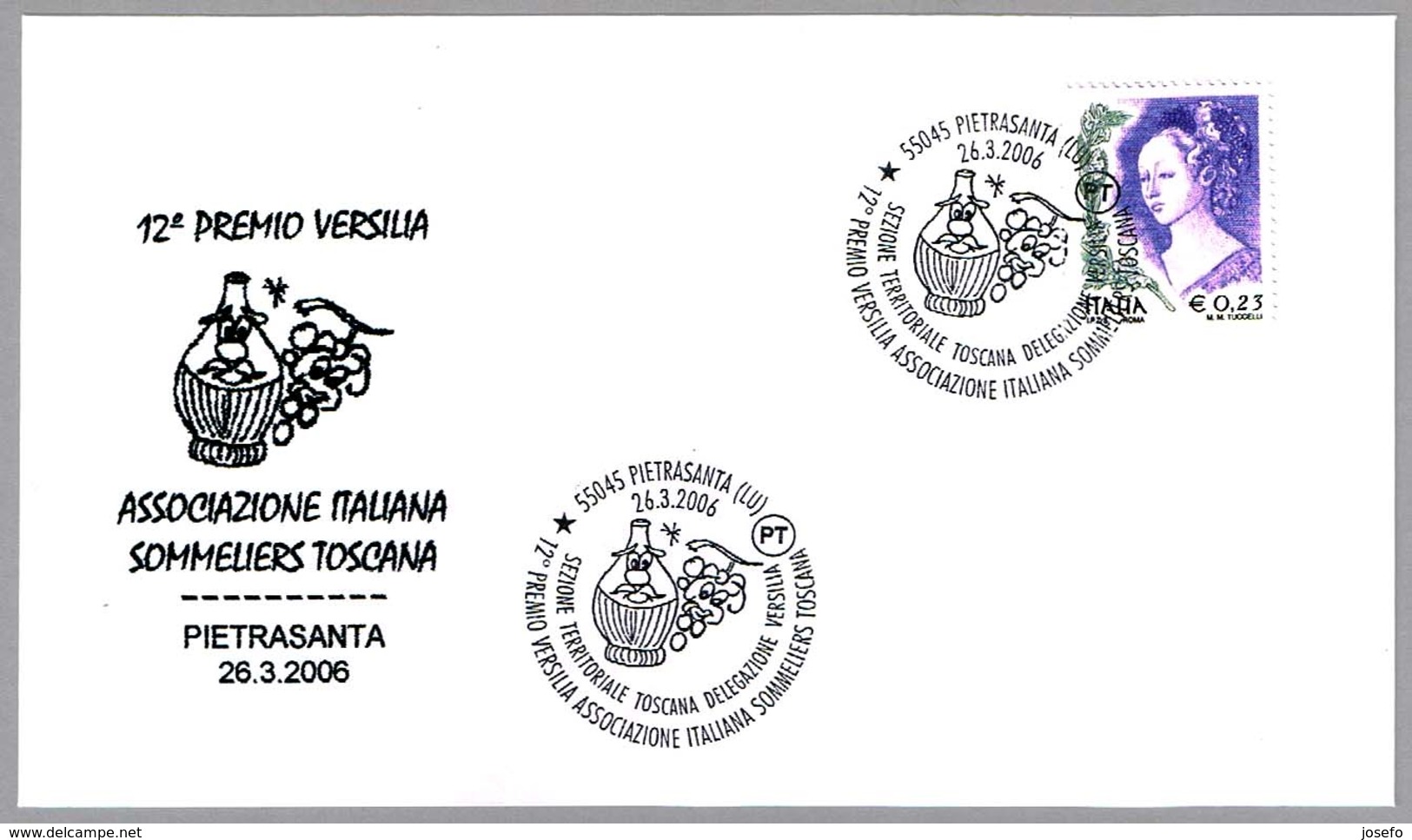 PREMIO VERSILIA - ASSOCIAZIONE ITALIANA SOMMERLIERS TOSCANA. Pietrasanta, Lucca, 2006 - Vinos Y Alcoholes