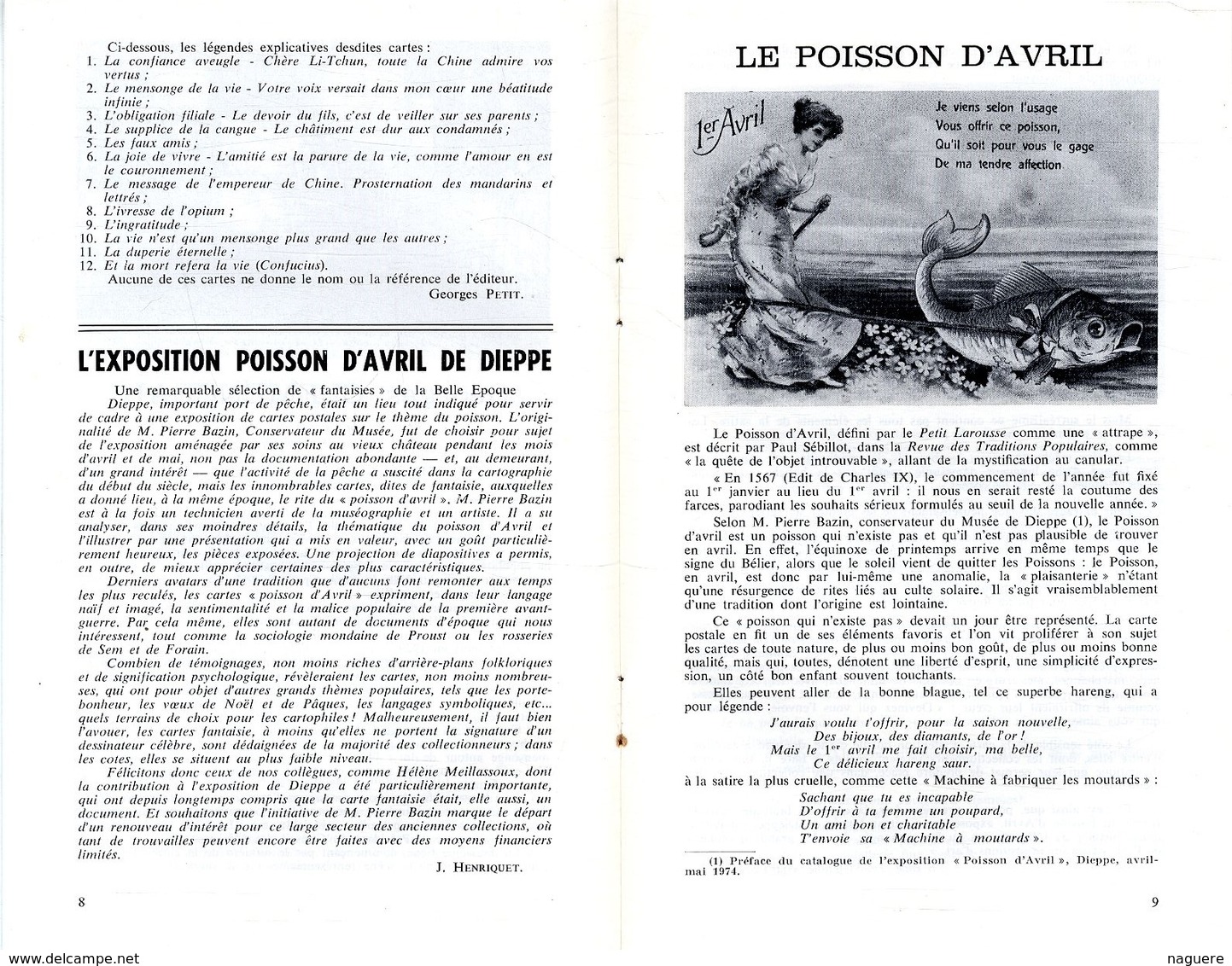 LE CARTOPHILE  JUIN 1974  N° 33  -  24 PAGES   29 AVRIL 1903 CLEMENCEAU LE POISSON D AVRIL THIERS  KIRCHNER  Etc - Français