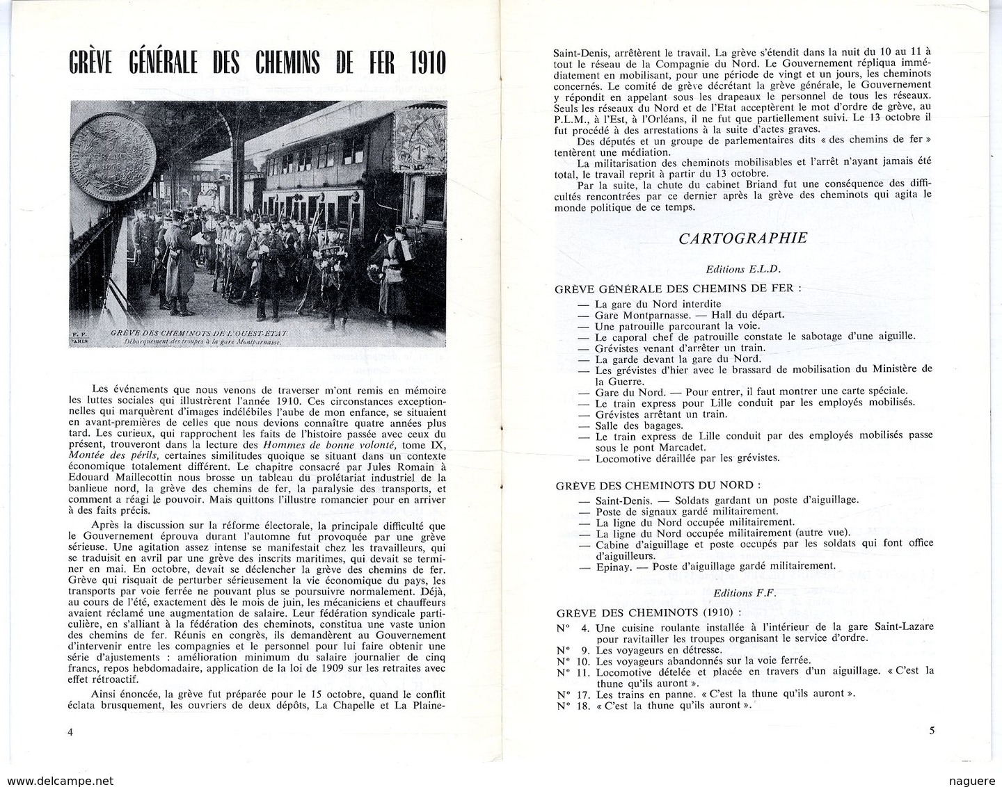 LE CARTOPHILE  DECEMBRE   N° 35  -  24 PAGES   GREVE GENERALE DES CHEMINS DE FER 1910BOUQUINISTES PARIS TREMBLEME  Etc . - Francés