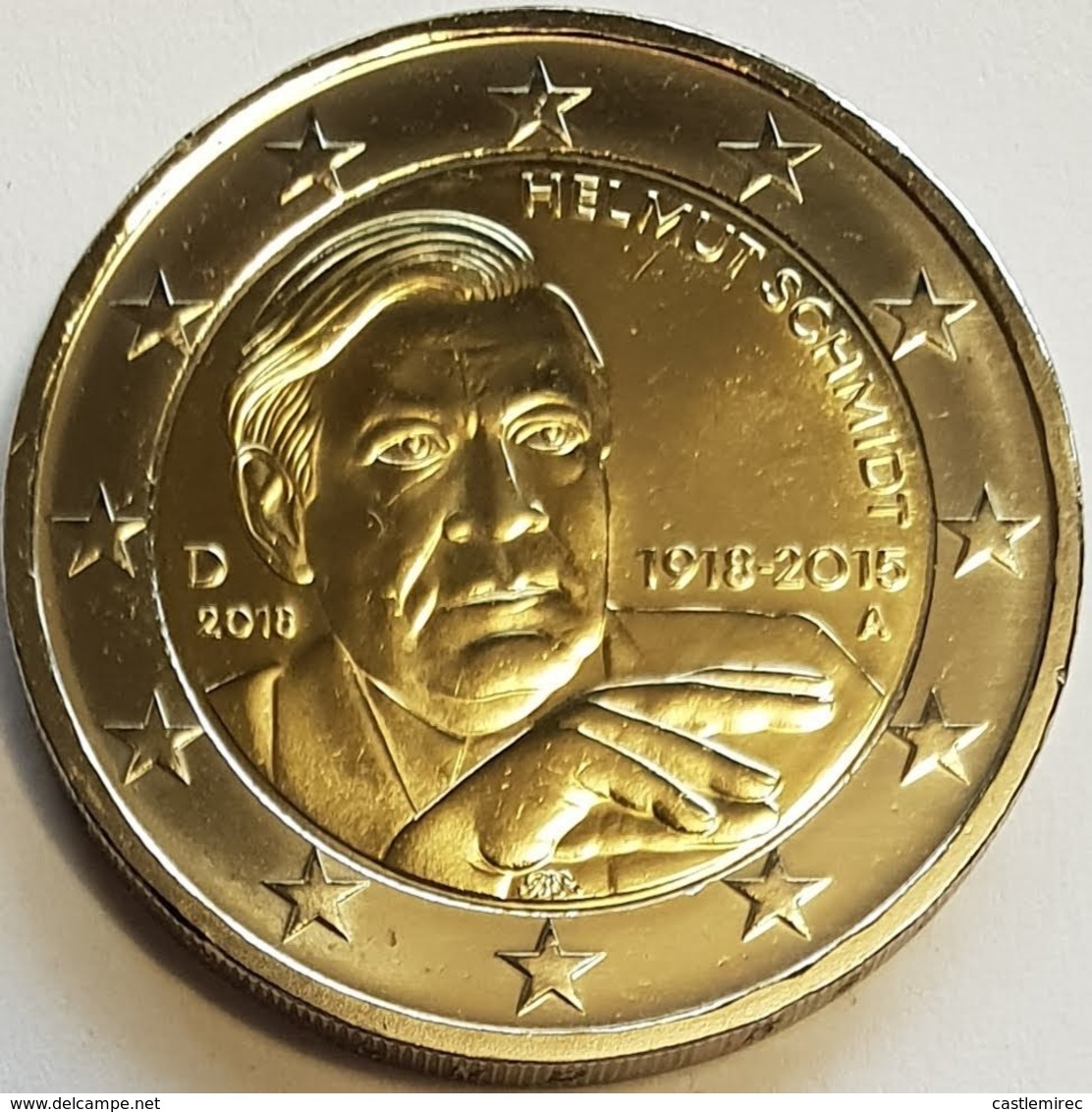 2 Euro UNC  GERMANY (Helmut Schmidt) Km366 SERIE A - Commémoratives