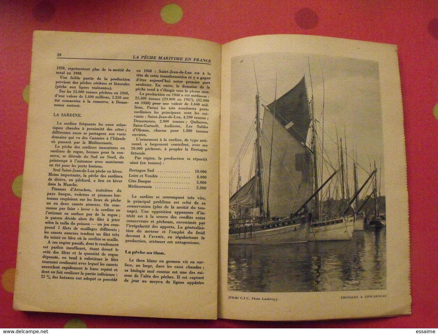 la pêche maritime en France. domentation française illustrée 1949. photos.