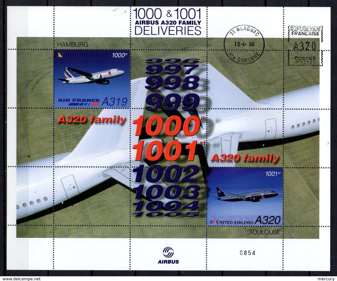 FRANCE - Ensemble Airbus Dans Un Encart - 3 Scans - A300, A319/20 - 1960-.... Lettres & Documents