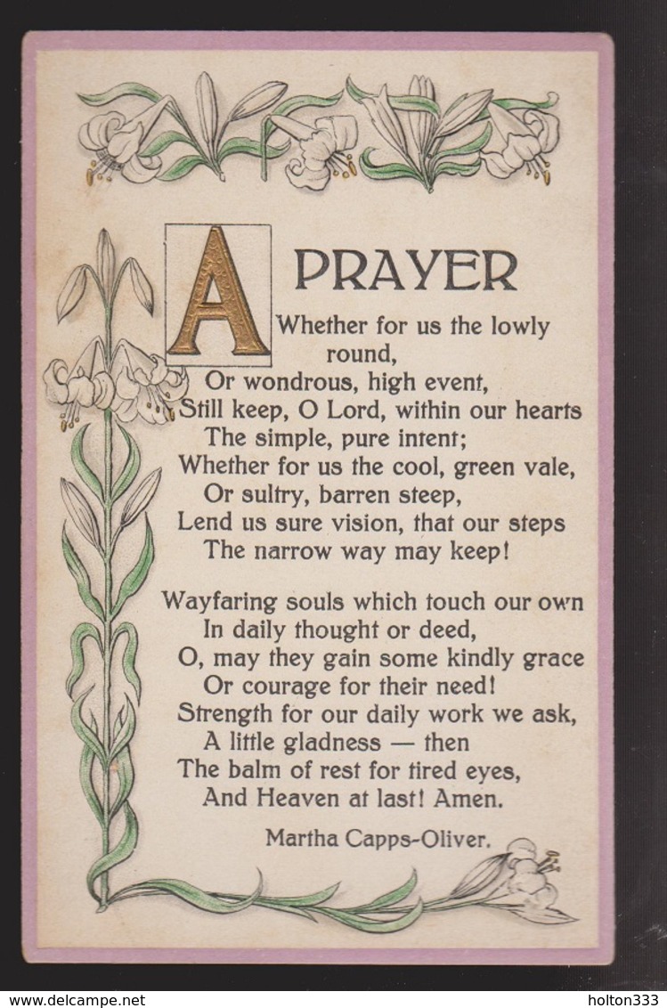 General Greetings - A Prayer - Used - Embossed - Greetings From...