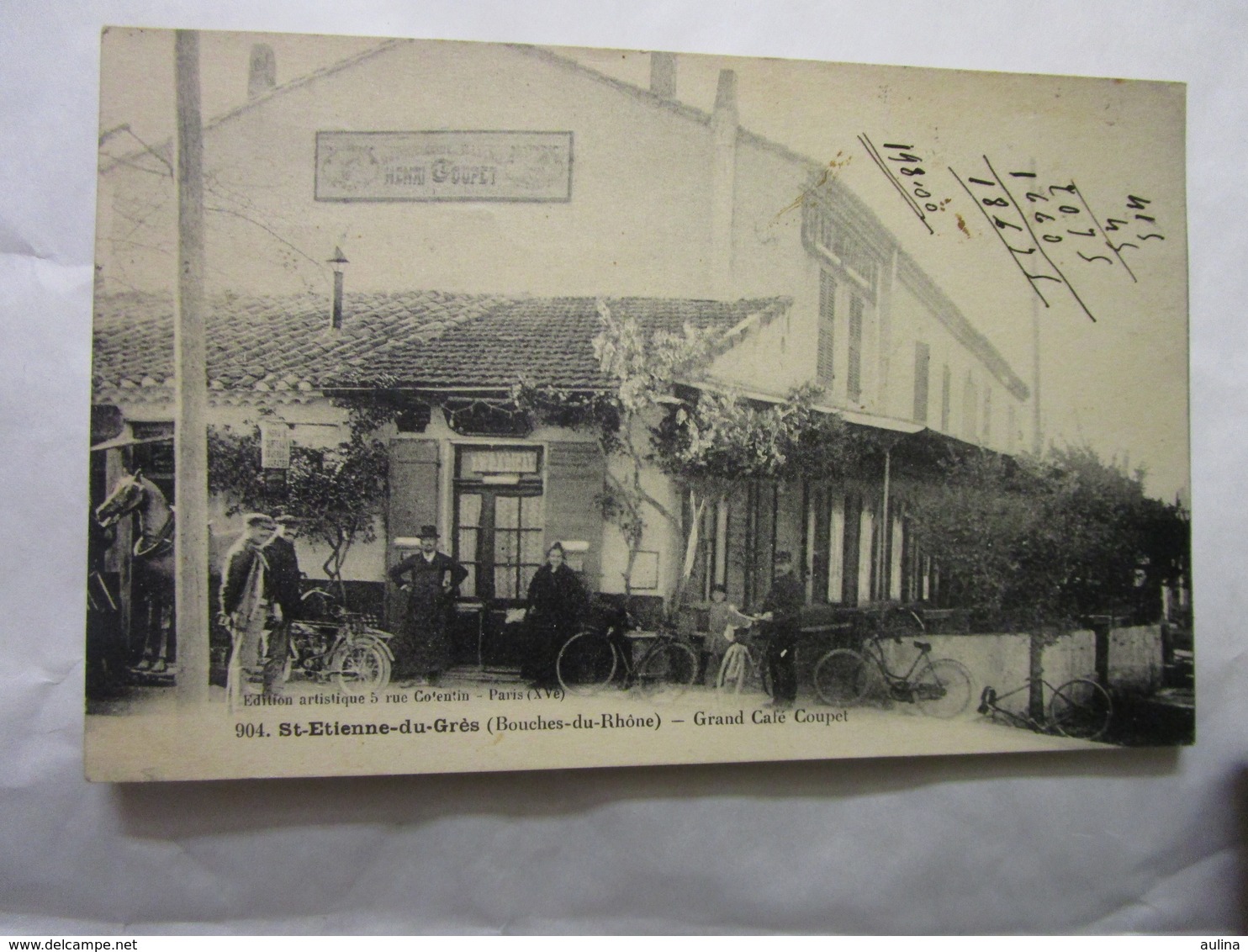 Cpa Dep 13 Saint Etienne Du Gres Grand Café Coupet Belle Carte - Autres & Non Classés