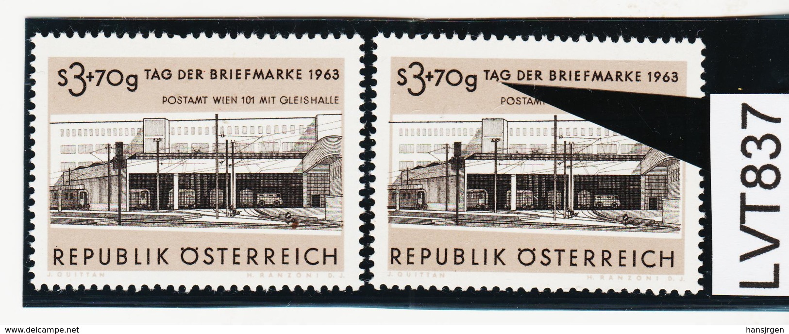 LVT837 ÖSTERREICH 1963 Michl 1144 PLATTENFEHLER FARBSTRICH Auf "A" ** Postfrisch - Abarten & Kuriositäten