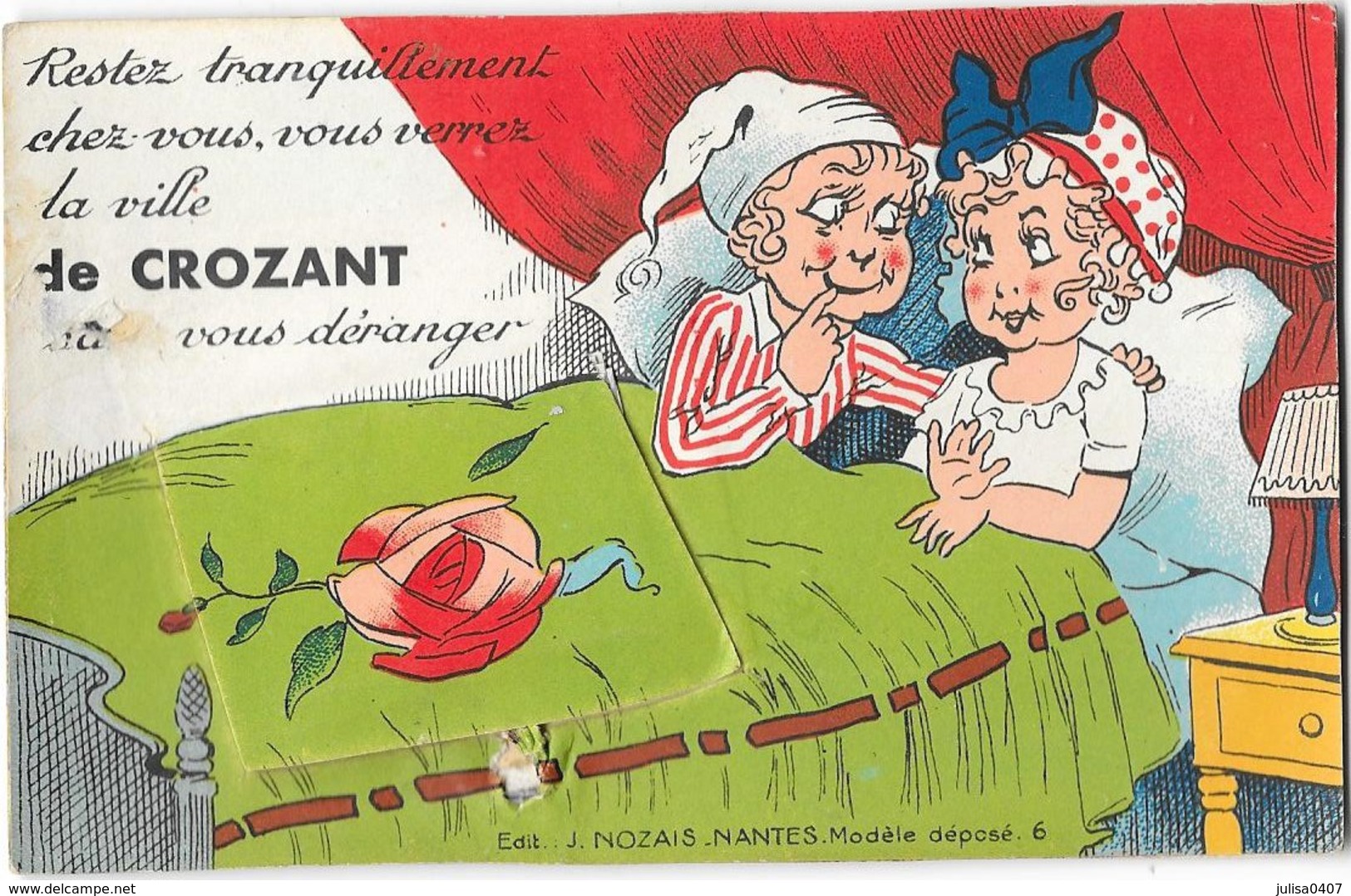 CROZANT (23) Carte à Système Dépliant Couple - Crozant