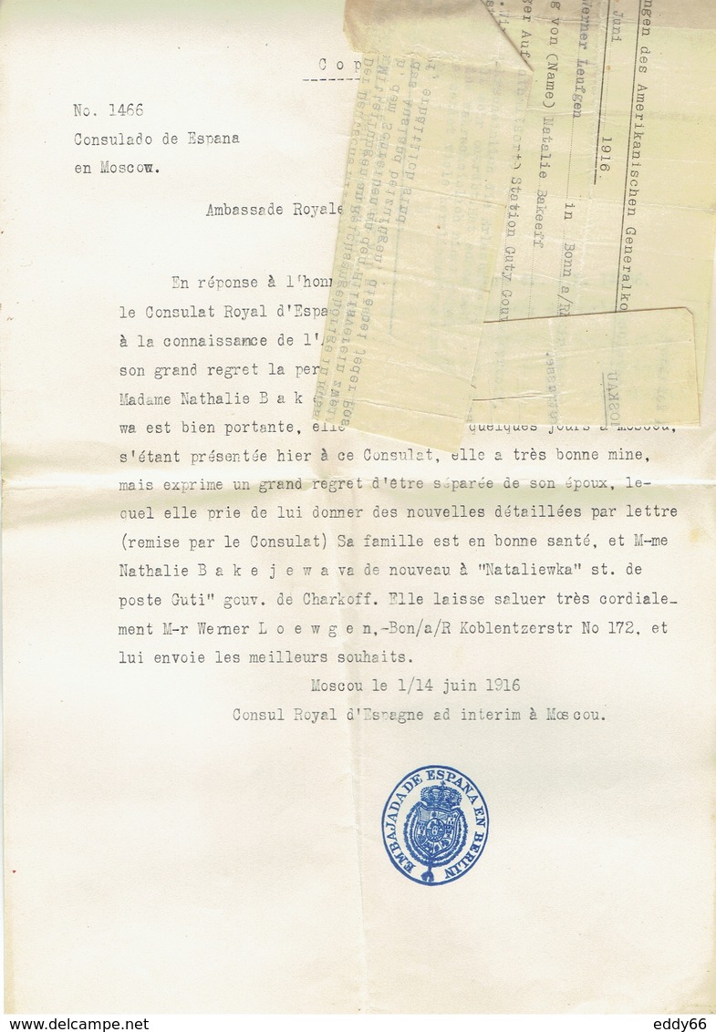 Komplett erhaltene Korrespondenz aus dem 1.WK  an die Deutsche Militärmission Moskau 1918(14 Briefe mit Inhalt)++++