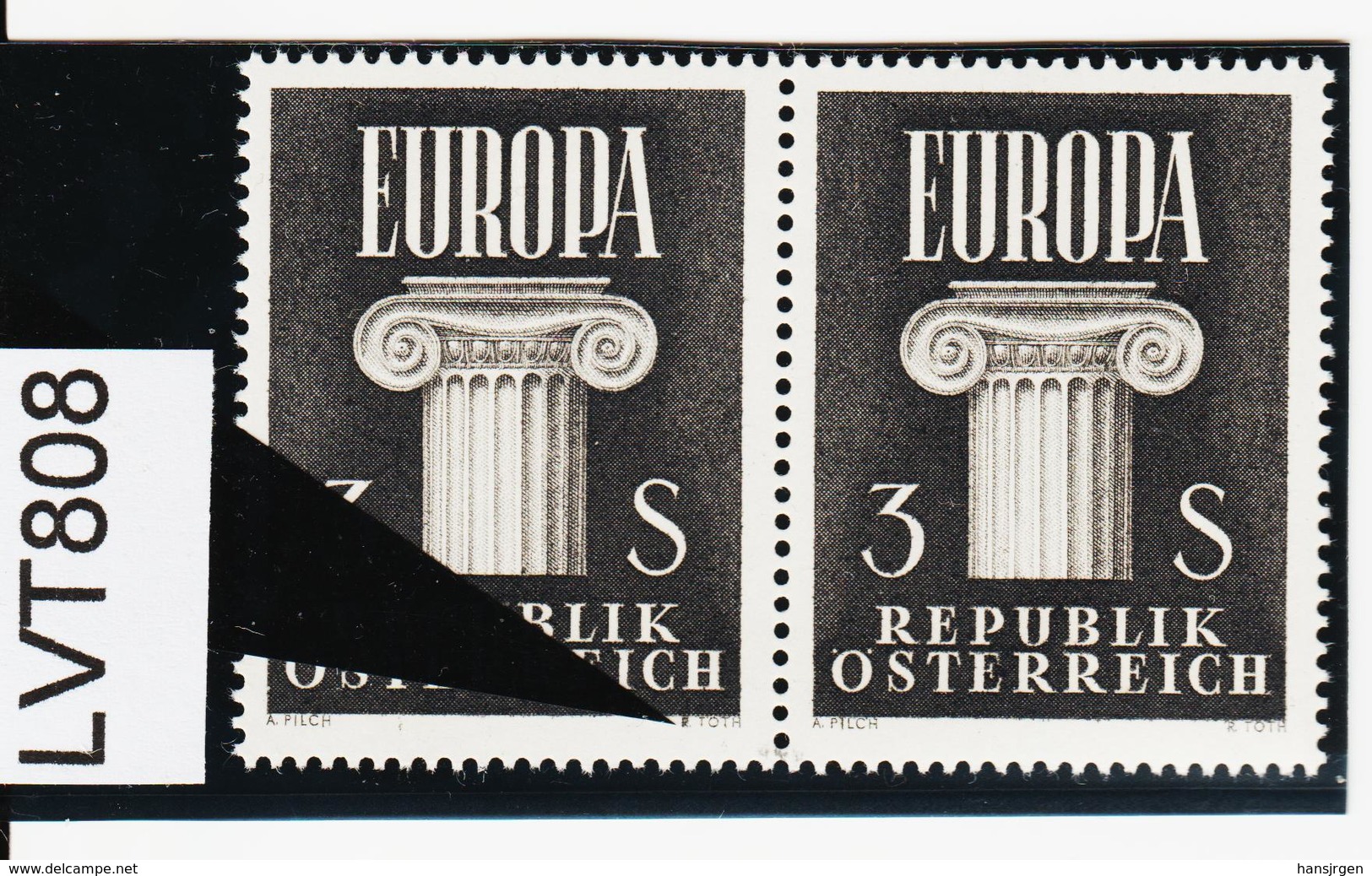 LVT808 ÖSTERREICH 1960 Michl 1081 PLATTENFEHLER FARBFLECK ** Postfrisch SIEHE ABBILDUNG - Abarten & Kuriositäten