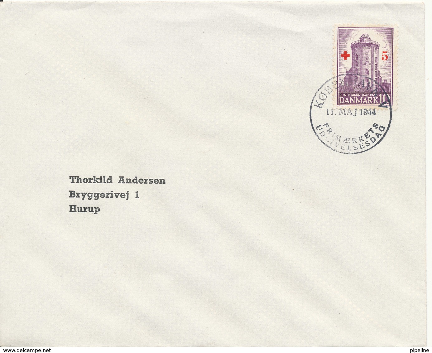 Denmark FDC 11-5-1944 Round Tower Red Cross - FDC