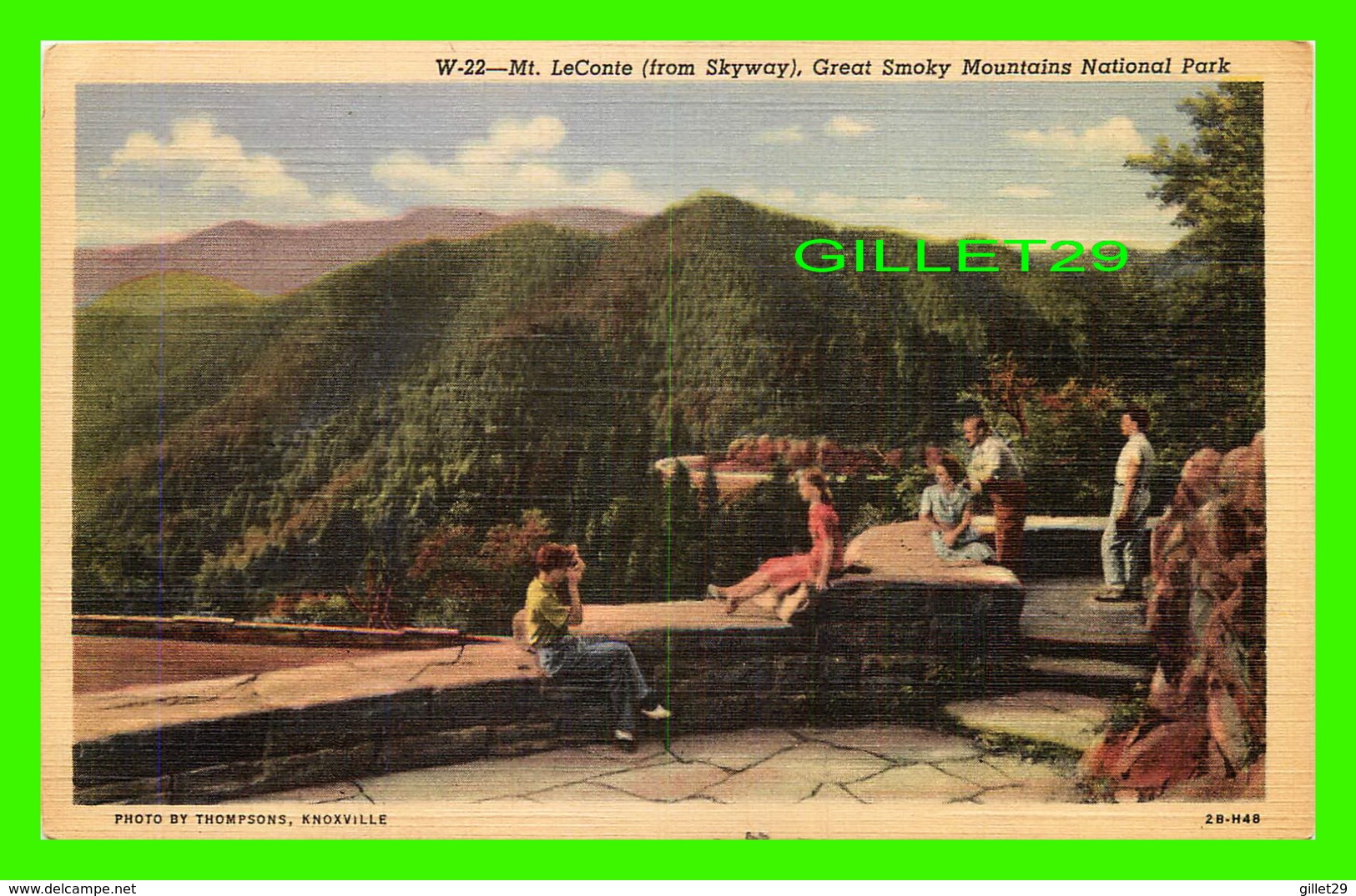 SMOKY MOUNTAINS, TN - MT. LECONTE FROM SKYWAY, GREAT SMOKY MOUNTAINS NATIONAL PARK -  TRAVEL IN 1954 - - Smokey Mountains