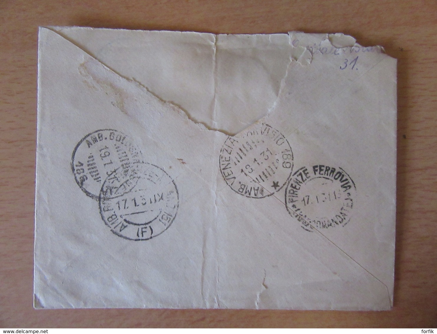 Italie Vers Autriche - Recommandé Firenze (Florence) N°501 - Paire De Timbres YT N°269 - Nombreux Cachets - 1931 - Storia Postale