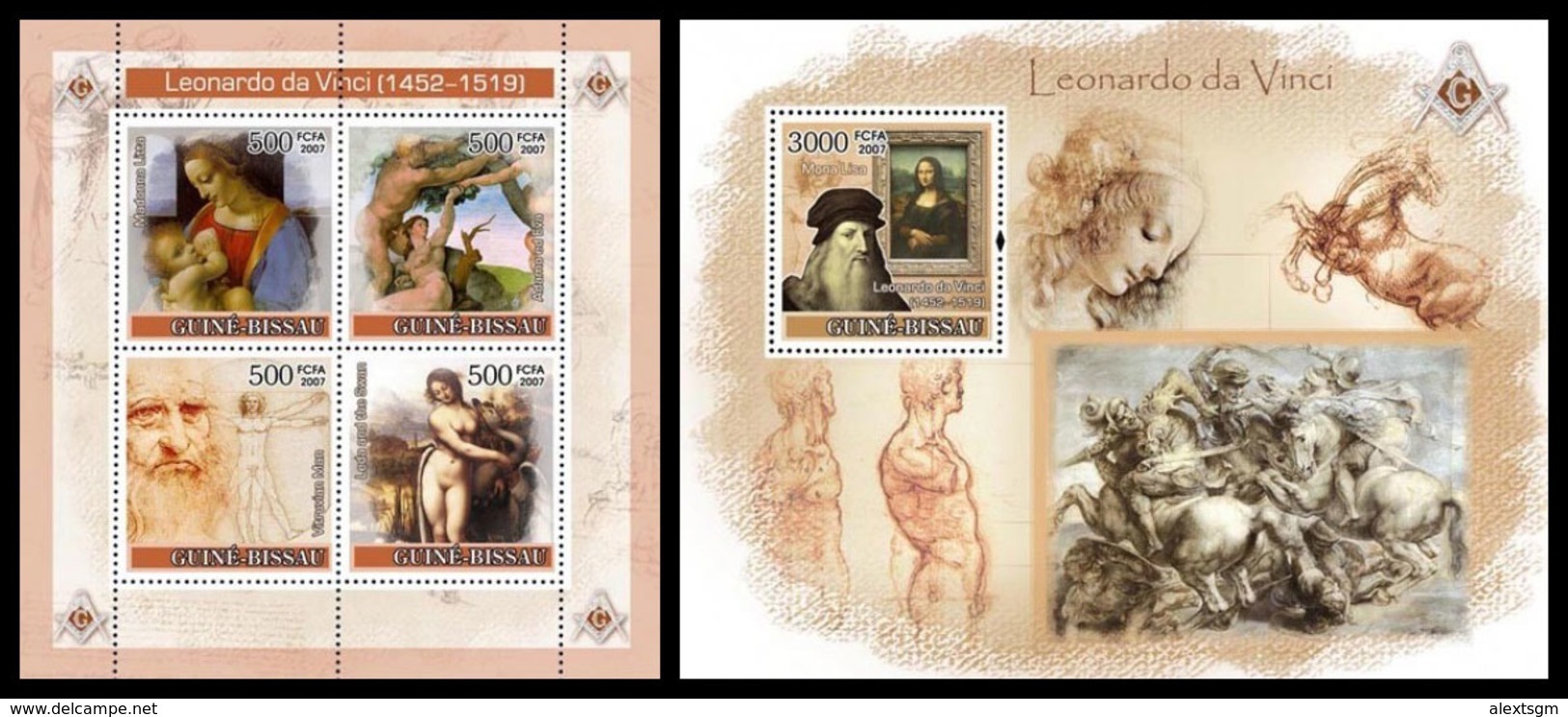 GUINEA BISSAU 2007 - Leonardo Da Vinci - YT 2420-3 + BF369 - Other & Unclassified