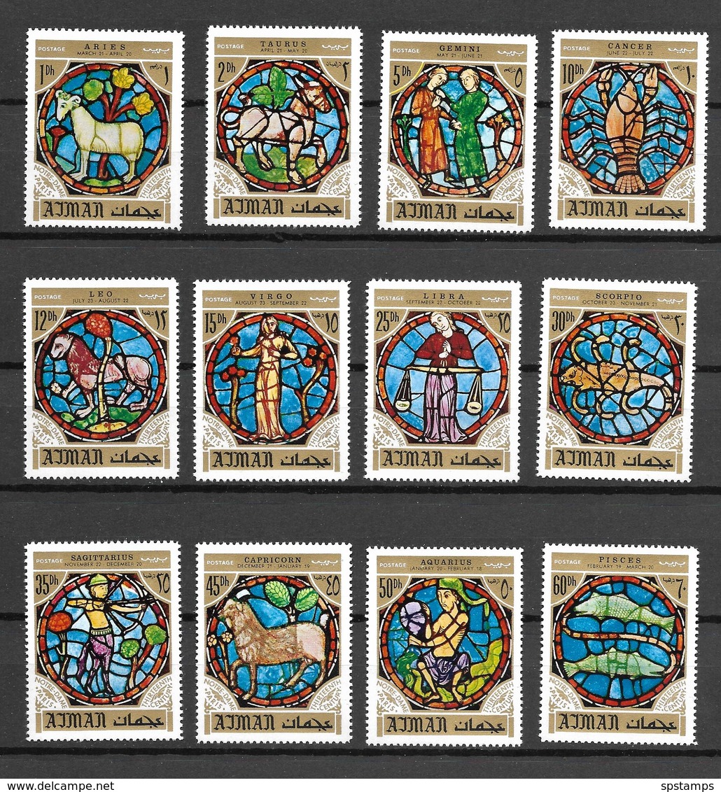 Ajman 1971 Art Vitro - Zodiac MNH (D1316) - Astrology