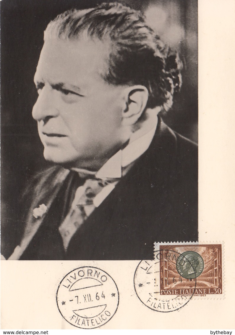 Italy 1964 Maxicard Scott #887 Pietro Mascagni, Old Costanzi Theatre, Rome - Cartes-Maximum (CM)