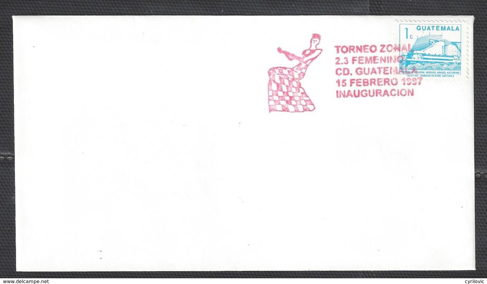 Chess, Guatemala 24.02.1997, Special Cancel Closing Day For Women's Zonal On Envelope - Ajedrez