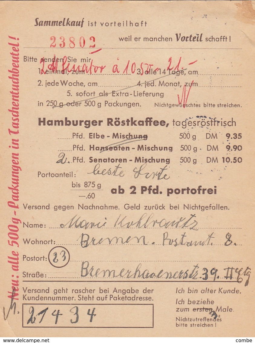 CARTE  ALLEMAGNE. NOTOPFER 2 BERLIN.  BREMEN TAXE 2  / 4 - Covers & Documents