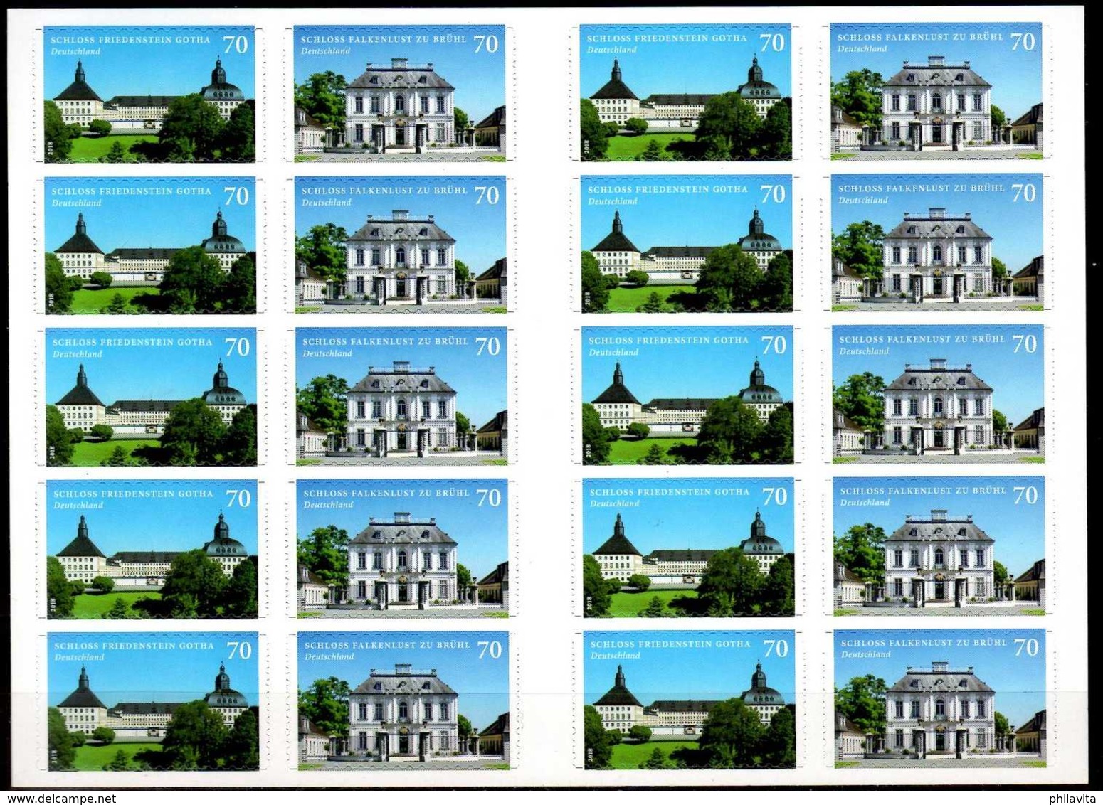 2018 Germany -Castles Of Germany XV- Friedenstein / Falkenlust - Full Booklet - MNH** MI 3388/3389 - Sonstige & Ohne Zuordnung